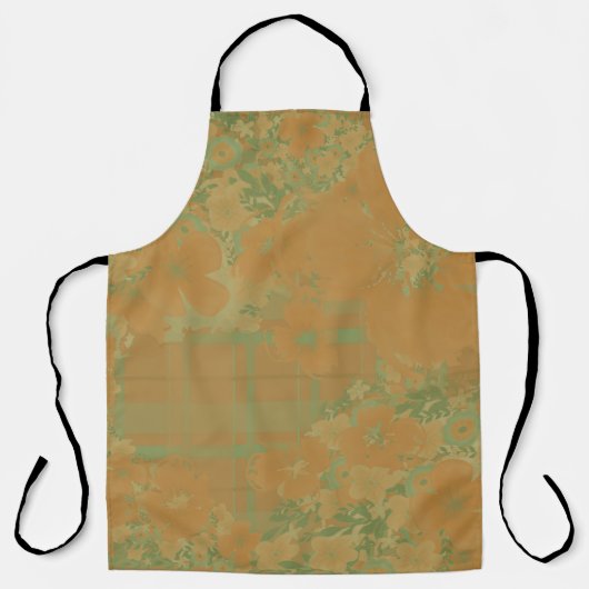 Goud & Roos Bloemen & Plaid Schort (Voorkant)