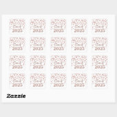 Goud Roos Confetti Afstuderen 2025 Vierkante Sticker (Vel)