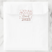 Goud Roos Confetti Afstuderen 2025 Vierkante Sticker (Tas)