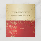 Goud Roos Confetti Plaatskaartje (Buitenkant ongevouwen)