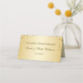 Goud Roos Confetti Plaatskaartje (Achterkant)