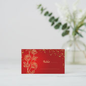 Goud Roos Confetti Place Card Plaatskaartje (Staand voorkant)