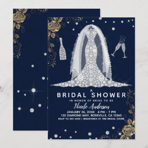 Goud Roos Diamond Trouwjurk Vrijgezellenfeest Blau Kaart