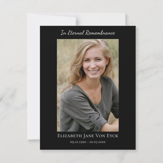 Goud Roos Elegant Foto Orthodox Memorial Bedankkaart (Achterkant)