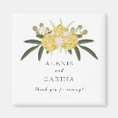 Goud Roos en botanische bladeren Magnet (Voorkant)