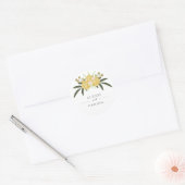 Goud Roos en botanische bladeren Ronde Sticker (Envelop)