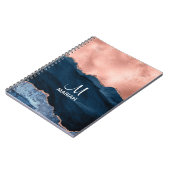 Goud Roos en marineblauw - Agate Waterverf - Notitieboek (Linkerzijde)