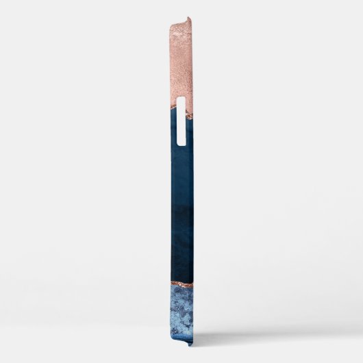 Goud Roos en Navy Blue - Agaat Waterverf - Hoesje- Case-Mate iPhone Case (Achterkant / Rechts)