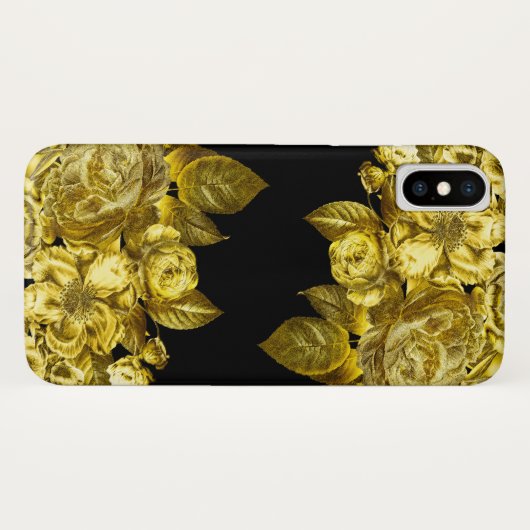 Goud roos en zwarte marmer Case-Mate iPhone case (Achterkant (horizontaal))