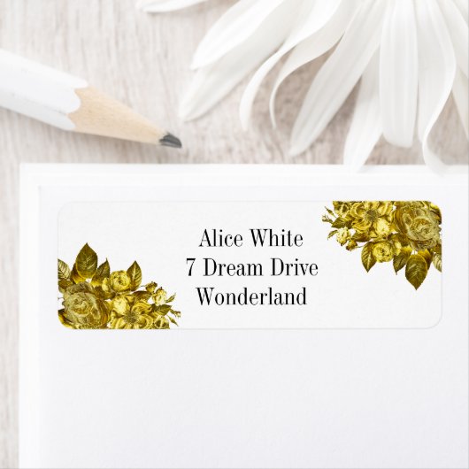 Goud roos etiket (Insitu)