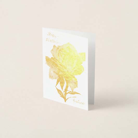 Goud Roos Folie Kaart, Standaard (5 "x7") Folie Kaarten (Voorkant)