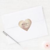 Goud Roos Glitter Beauty Naam Glas Hart Dank Sticker (Envelop)