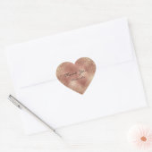Goud Roos Glitter Skinny Naam Glas Hart Dank Sticker (Envelop)