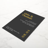 Goud Roos goud met moderne minimalistische grijze  Folie Uitnodiging (Gedraaid)