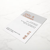 Goud Roos goud met moderne minimalistische grijze  Folie Uitnodiging (Gedraaid)