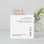 Goud Roos goud met moderne minimalistische grijze  Folie Uitnodiging (Staand Voorkant)