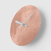 Goud Roos goud metalen glas Grijze minima Ronde Klok (Hoek)