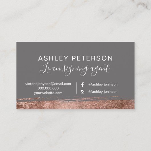 Goud roos goudpenseelpenseelstreek met notarischro visitekaartje (Achterkant)