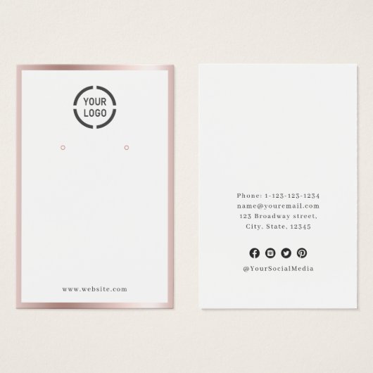 Goud roos grens douanegerelateerd logo beeldscherm visitekaartje (Voorkant /achterkant)