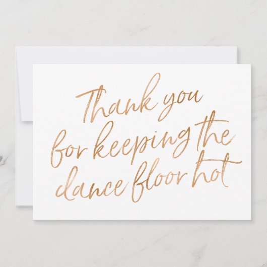 Goud Roos Hand Lettered "Thank you" DJ, Muzikant Bedankkaart (Voorkant)