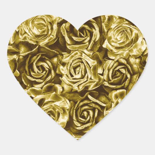 Goud roos hart sticker (Voorkant)