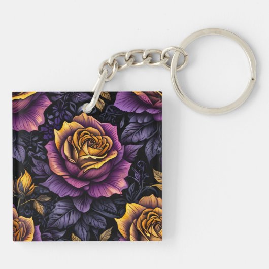 Goud roos in het donker sleutelhanger (Achterkant)