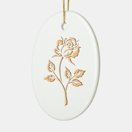 Goud Roos Keramisch Ornament (Links)