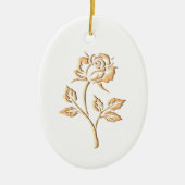 Goud Roos Keramisch Ornament (Voorkant)