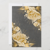 Goud Roos  Krijtbord Bloemen Fall Wedding Kaart (Achterkant)