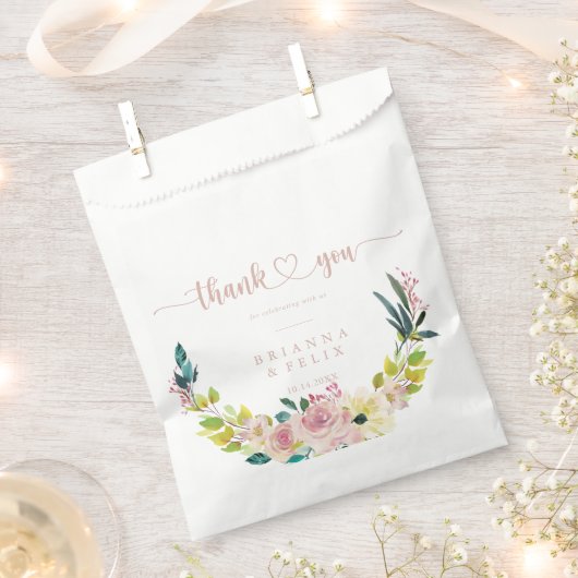 Goud Roos Lente Bloemen Dank u bruiloft Bedankzakje (Geknipt)