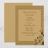 Goud Roos Lijst Floral Design Party Kaart (Voorkant / Achterkant)