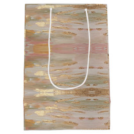 Goud, Roos, Linnen tinten Gift Bag Medium Cadeauzakje