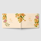 Goud Roos lint Monogram bruiloft Gastenboek (Volledig)