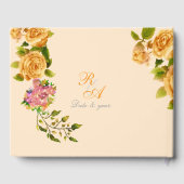 Goud Roos lint Monogram bruiloft Gastenboek (Achterkant)