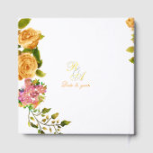 Goud Roos lint Monogram bruiloft Gastenboek (Achterkant)
