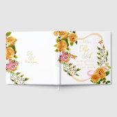 Goud Roos lint Monogram bruiloft Gastenboek (Volledig)