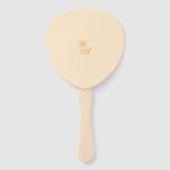 Goud Roos lint Monogram bruiloft Handwaaier (Achterkant)