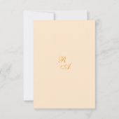 Goud Roos lint Monogram bruiloft RSVP Kaartje (Achterkant)