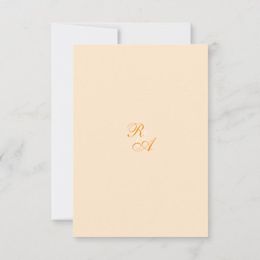 Goud Roos lint Monogram bruiloft RSVP Kaartje (Achterkant)