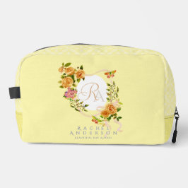 Goud Roos Lint Monogram Cream Print Cut Naaizak Toilettasje