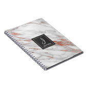 Goud Roos Marmer Monogram Notitieboek (Rechterzijde)