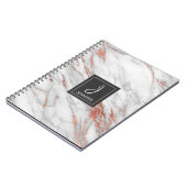 Goud Roos Marmer Monogram Notitieboek (Linkerzijde)