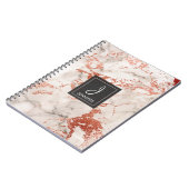 Goud Roos Marmer Monogram Notitieboek (Linkerzijde)