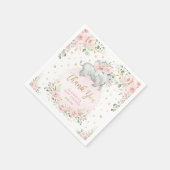Goud Roos met zoete Blush Elephant Baby shower Fav Servet (Hoek)