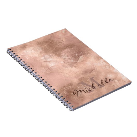 Goud Roos metallische textuur - legant Notitieboek (Rechterzijde)