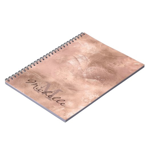 Goud Roos metallische textuur - legant Notitieboek (Linkerzijde)