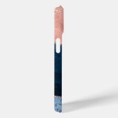 Goud Roos Navy Blue Trendy Abstract Case-Mate iPhone Case (Achterkant / Rechts)