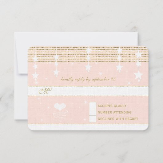 Goud Roos onder de sterren RSVP Kaartje (Voorkant)