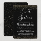 Goud Roos Petal Sweet Zestien Verjaardag Kaart (Voorkant / Achterkant)