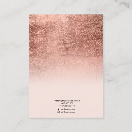 Goud roos-sierjuwelen, wit visitekaartje (Achterkant)